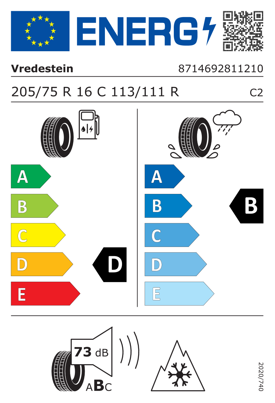 Anvelope IARNA 205/75R16C 113R VREDESTEIN COMTRAC 2 WINTER+