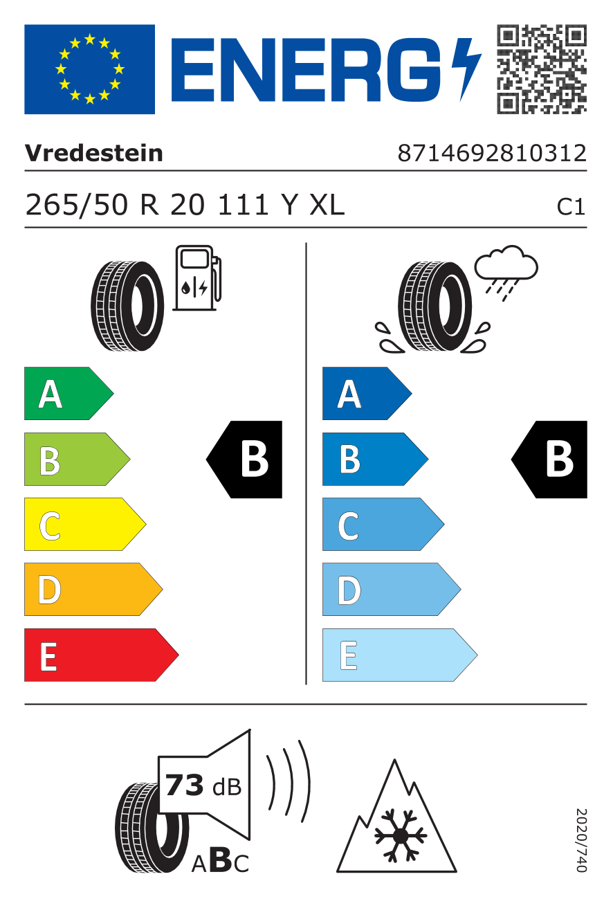 Anvelope ALL SEASON 265/50R20 111Y VREDESTEIN QUATRAC PRO+